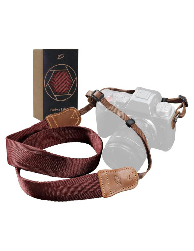 Correa para cámara Padwa Lifestyle Rojo Burdeos 3.8 cm Ajustable