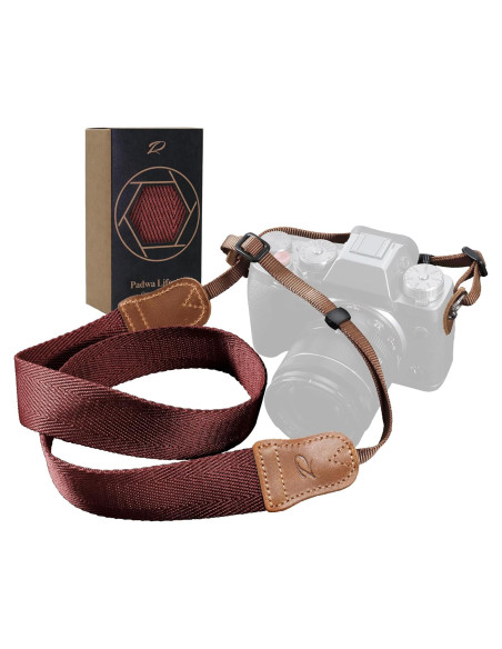 Correa para cámara Padwa Lifestyle Rojo Burdeos 3.8 cm Ajustable