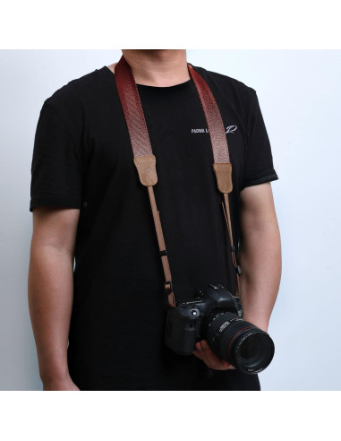 Correa para cámara Padwa Lifestyle Rojo Burdeos 3.8 cm Ajustable