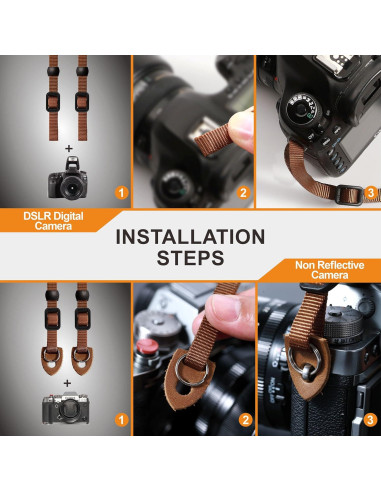 Correa para cámara Padwa Lifestyle Rojo Burdeos 3.8 cm Ajustable