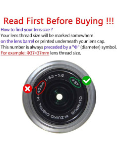 Tapa de lente 37mm ULBTER para Olympus 14-42mm - 2 Pack 2