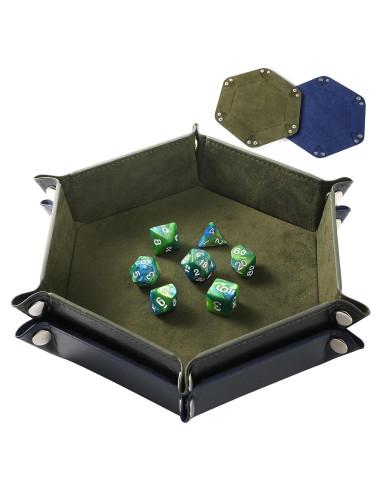 Juego de 2 bandejas plegables para dados Grajar - Azul y Verde