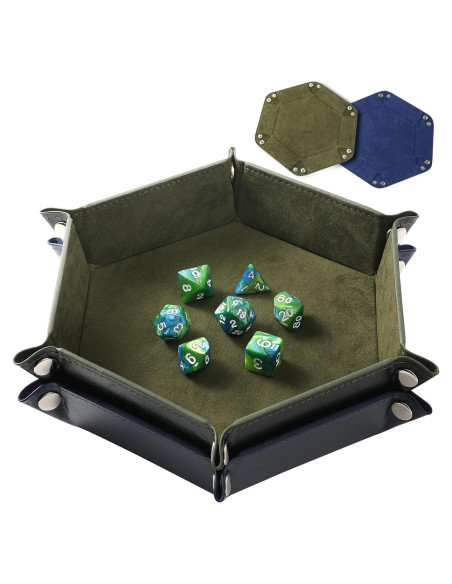Juego de 2 bandejas plegables para dados Grajar - Azul y Verde