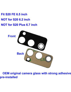 Reemplazo Lente de Cristal Cámara Samsung Galaxy S20 FE 6.5" Negro 2