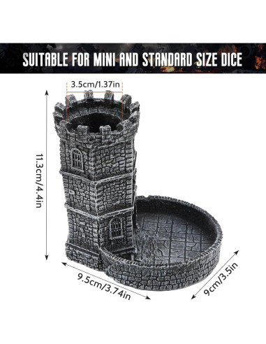Torre de Dados Castillo DICEEVIL de Resina 11x9.5x12 cm