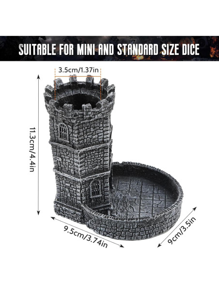Torre de Dados Castillo DICEEVIL de Resina 11x9.5x12 cm