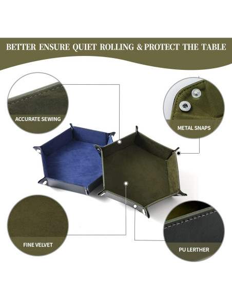 Juego de 2 bandejas plegables para dados Grajar - Azul y Verde