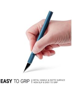 Cuchillo de Manualidades FOSHIO Azul con 10 Cuchillas de Repuesto 2