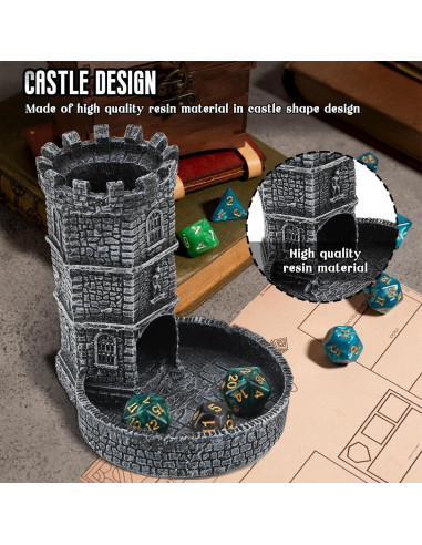 Torre de Dados Castillo DICEEVIL de Resina 11x9.5x12 cm