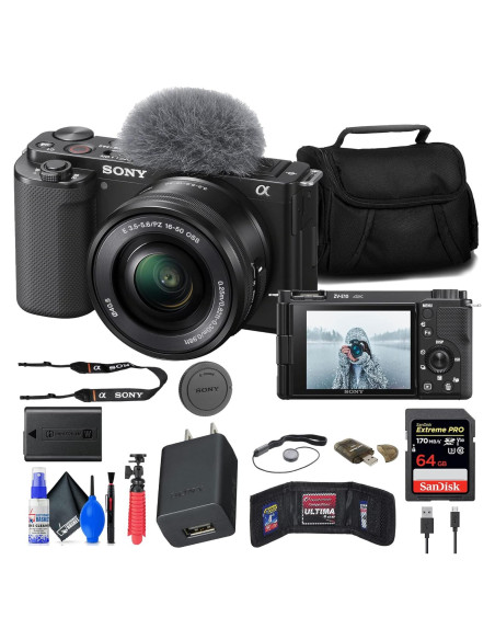 Cámara Sin Espejo Sony ZV-E10 16-50mm Negro + Accesorios Cámara Sin Espejo Sony ZV-E10 16-50mm Negro + Accesorios