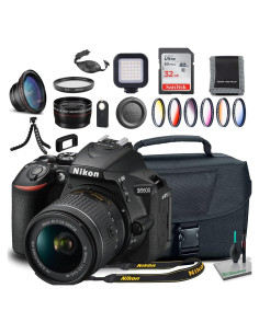 Cámara DSLR Nikon D5600 24.2MP con lente 18-55mm y accesorios