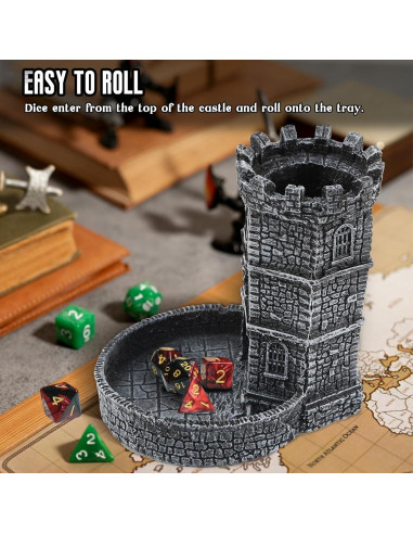 Torre de Dados Castillo DICEEVIL de Resina 11x9.5x12 cm