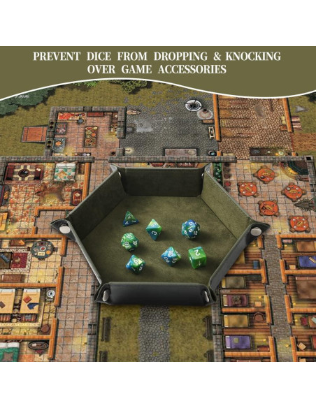 Juego de 2 bandejas plegables para dados Grajar - Azul y Verde