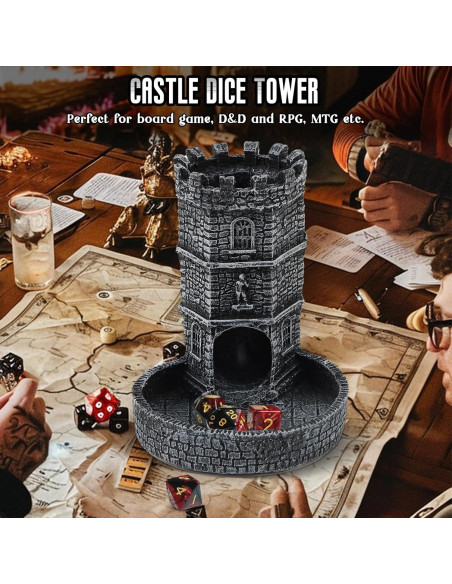 Torre de Dados Castillo DICEEVIL de Resina 11x9.5x12 cm