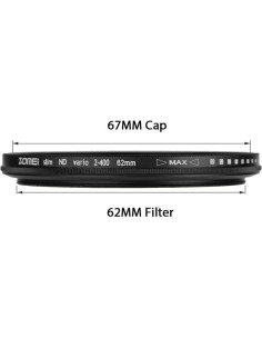 Filtro ND Variable Zomei 62mm Densidad Neutra ND2-ND400 2