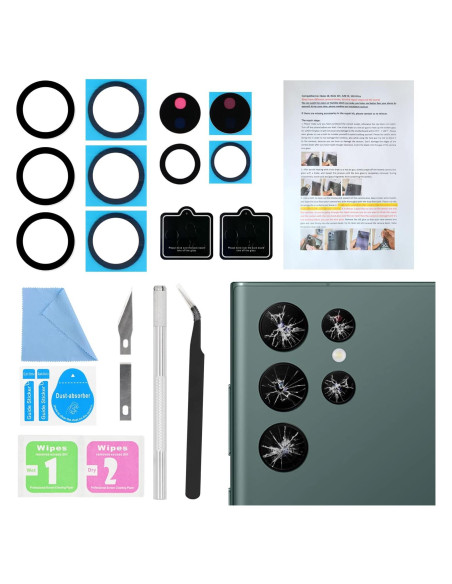 2 Cristales de Lente de Cámara ASDAWN para Galaxy S22 Ultra