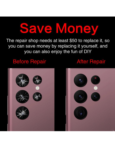 2 Cristales de Lente de Cámara ASDAWN para Galaxy S22 Ultra