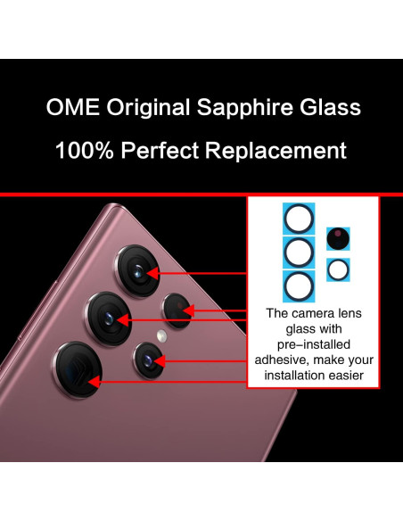 2 Cristales de Lente de Cámara ASDAWN para Galaxy S22 Ultra