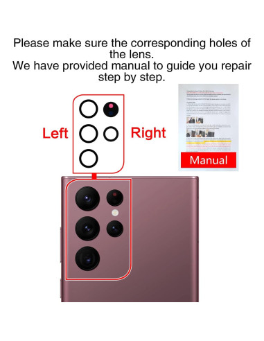 2 Cristales de Lente de Cámara ASDAWN para Galaxy S22 Ultra