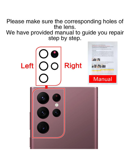 2 Cristales de Lente de Cámara ASDAWN para Galaxy S22 Ultra