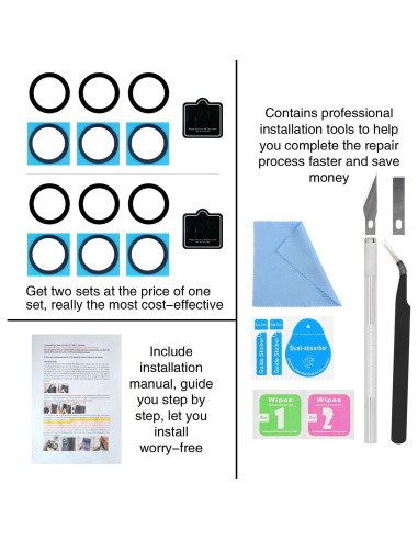 2 Cristales de Lente de Cámara ASDAWN para Galaxy S22 Ultra