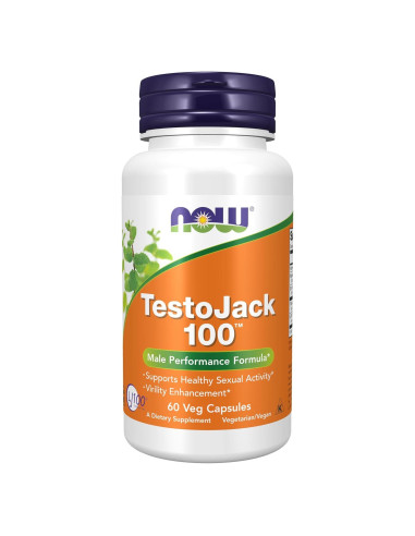 NOW Foods TestoJack 100 - Suplemento Masculino 60 Cápsulas Veganas