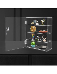 Caja de Exhibición Acrílica Transparente 4 Capas con Cerradura 2