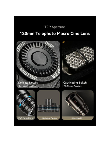Lente de Cine Macro 2X 7artisans 120mm T2.9 para Sony E-Mount