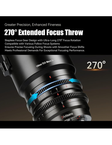 Lente de Cine Macro 2X 7artisans 120mm T2.9 para Sony E-Mount