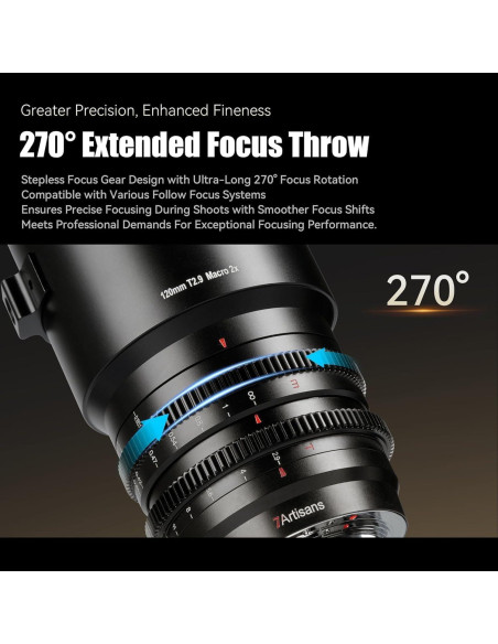 Lente de Cine Macro 2X 7artisans 120mm T2.9 para Sony E-Mount