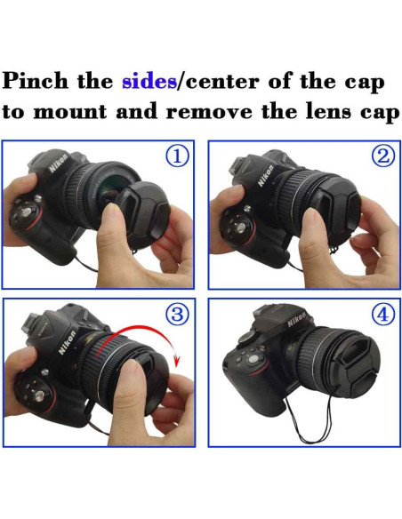 Tapa de Lente 46mm BTER - 2 Pcs Compatible Nikon Canon Sony Tapa de Lente 46mm BTER - 2 Pcs Compatible Nikon Canon Sony