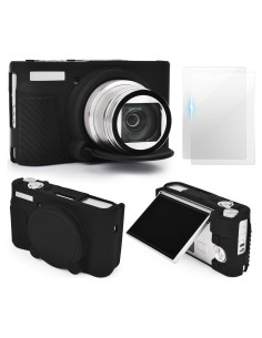 Conjunto de Accesorios para Cámara Canon SX740 - Funda Silicona y 2 Protectores LCD
