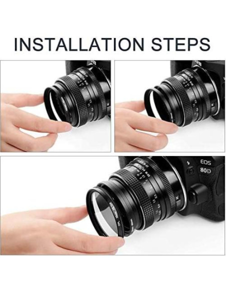 Kit de Anillos Adaptadores de Paso a Abajo 10 Piezas DSLR Sedremm