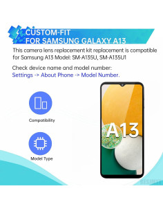 Kit de Reemplazo de Lentes de Cámara Samsung Galaxy A13 - 2 Piezas 2