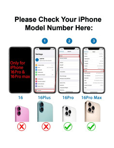 Reemplazo Lente de Cámara Trasera iPhone 16 Pro/Max GVKVGIH 2