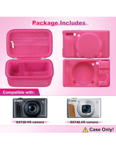 Funda Protectora BOVKE para Cámara Canon PowerShot SX740/SX730 - Silicona Roja 2