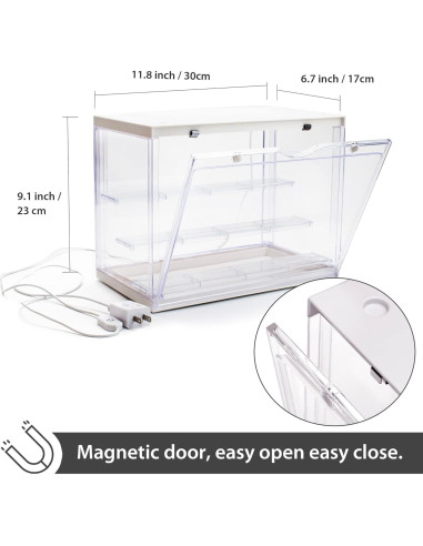 Vitrina para Mini Figuras de Acción Welloux 30x23x17 cm Iluminada