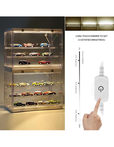 Vitrina para Mini Figuras de Acción Welloux 30x23x17 cm Iluminada