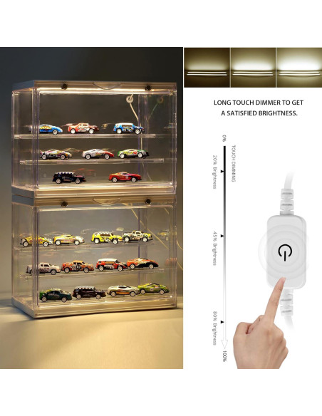 Vitrina para Mini Figuras de Acción Welloux 30x23x17 cm Iluminada