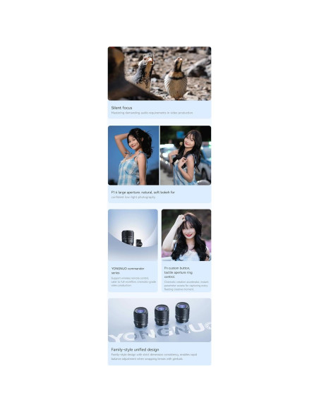 Lente YONGNUO YN56mm F1.4S DA DSM Autofocus para Sony E Lente YONGNUO YN56mm F1.4S DA DSM Autofocus para Sony E