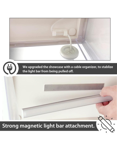 Vitrina para Mini Figuras de Acción Welloux 30x23x17 cm Iluminada