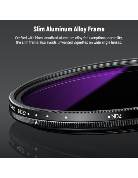 Filtro ND Variable 82mm NEEWER ND2-32 con Accesorios