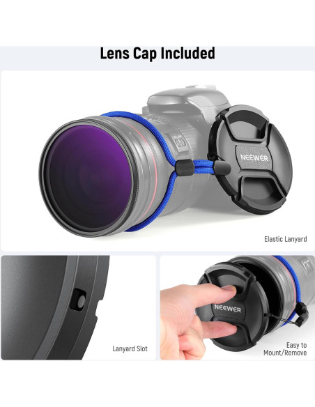 Filtro ND Variable 82mm NEEWER ND2-32 con Accesorios