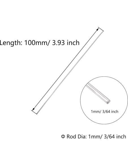Barras de Acero Inoxidable TOP-VIGOR 5pcs 1mm x 100mm para DIY