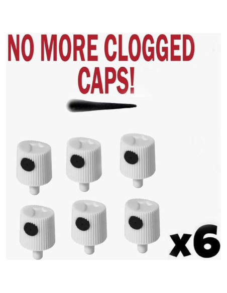 Tapas de Spray Citadel Chaos Black - Paquete de 6 Reemplazo