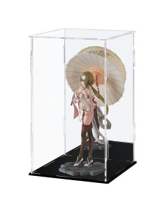 Caja de Exhibición Acrílica CECOLIC 15x15x25cm Negra con Espejo