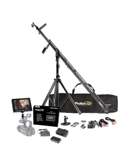 Grúa de Video ProAm DVC210 para Cámara DSLR 2.44m con Monitor