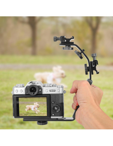 Soporte en L ChromLives para cámara DSLR con agarre acolchado