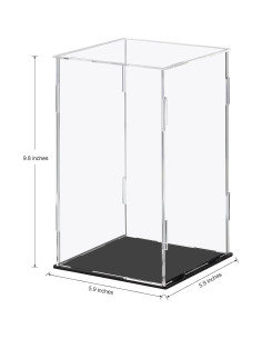 Caja de Exhibición Acrílica CECOLIC 15x15x25cm Negra con Espejo 2