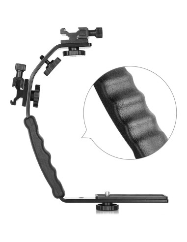 Soporte en L ChromLives para cámara DSLR con agarre acolchado